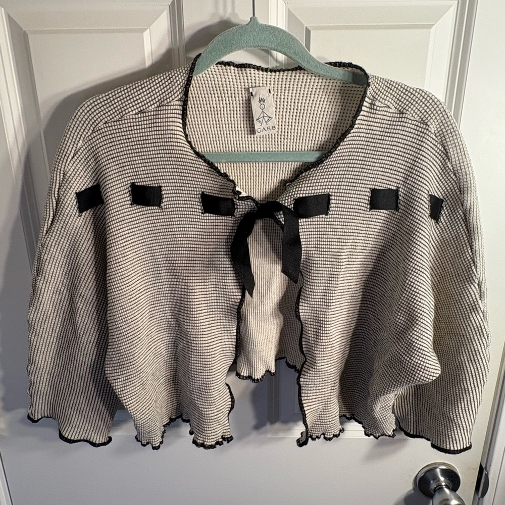 Garb clothing black and White Cardigan with Bow Detail Barbie-core